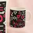 Stylish Geometric 'Life is a Game' Mug and Cushion Bundle