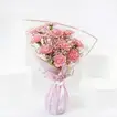 Lavender Glow: Elegant Pink Carnation & Gypso Bouquet