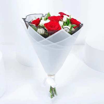 Eternal Elegance Bouquet: A Timeless Blend of Red and White Roses