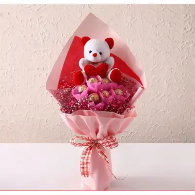 Ferrero Bouquet With Teddy