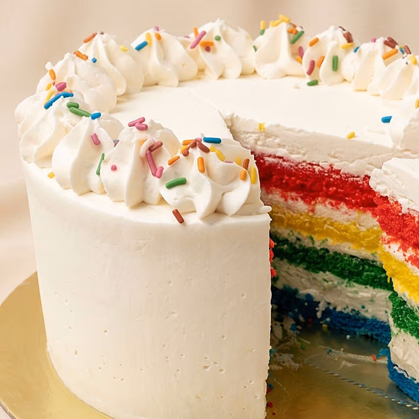 Eggless Rainbow Sponge Vanilla Cake 750g
