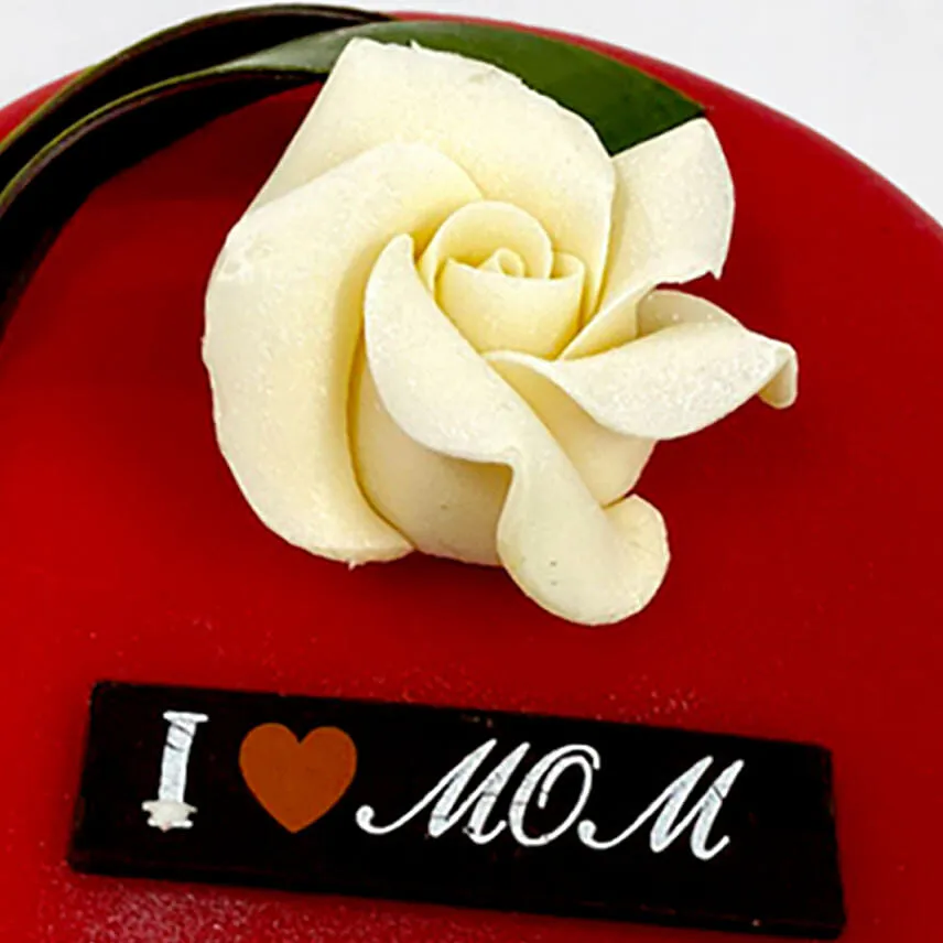 Red Ruby Rose Mousse Chocolate Cake