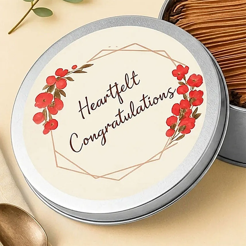 Congratulations Chocolate Tin Cake Half Kg