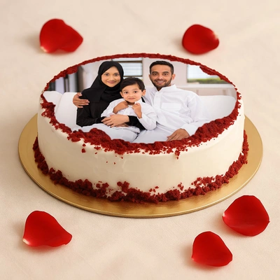 Festive Slices Red Velvet Photo Cake