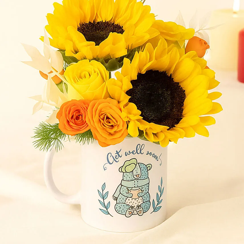 Get Well Soon Flowers Mug