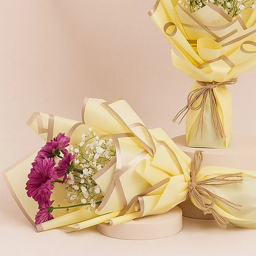 Chrysanthemums Bouquet Set of 2 For Teacher