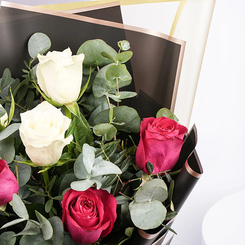 Pink and White Roses Bouquet Standard