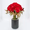 Elegant Arrangement of 15 Red Roses in a Black-Luxury Vase