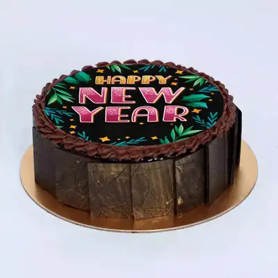 Happy New Year Chocolate Cake - 500 Grams