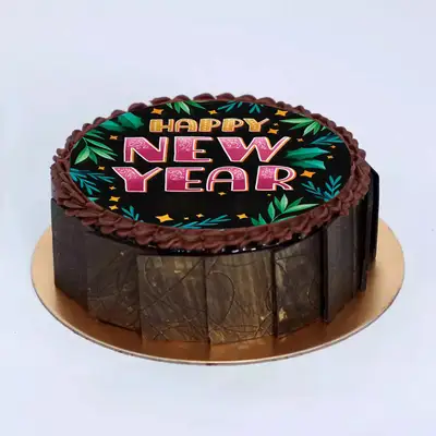 Happy New Year Chocolate Cake - 500 Grams