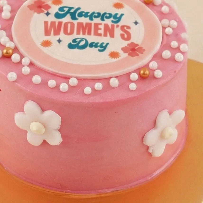 Womenâ€™s Day Graceful Blooms & Chocolate Cake Combo