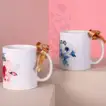 Elegant Personalized Name Couple Mugs - Set of 2 Ceramic Cups