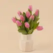 Elegant Pink Tulips in a Premium Ceramic Vase - Arrangement