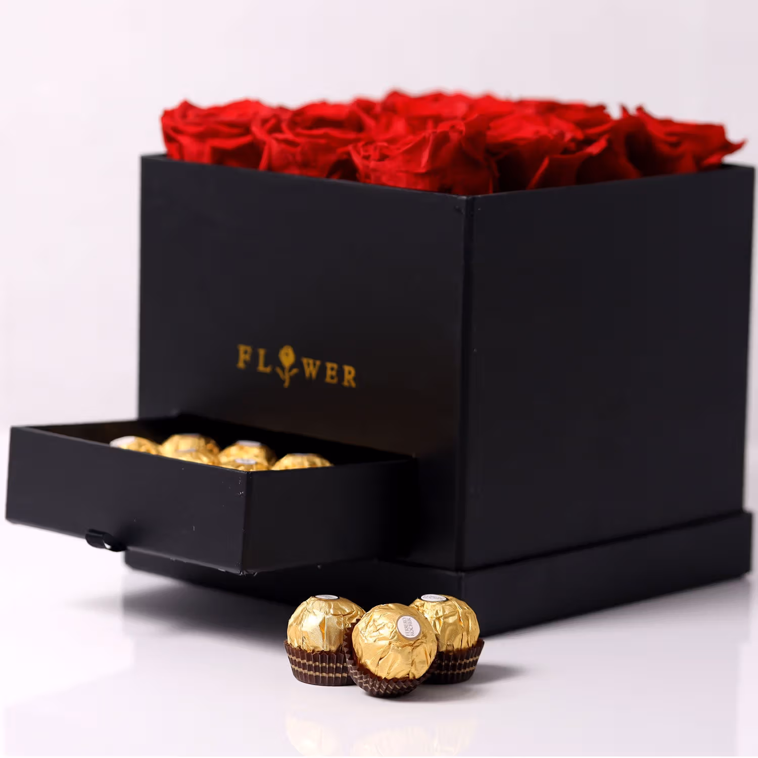 Happiness Blooms with Flowers: Luxurious Red Roses and Ferrero Rocher Gift Box