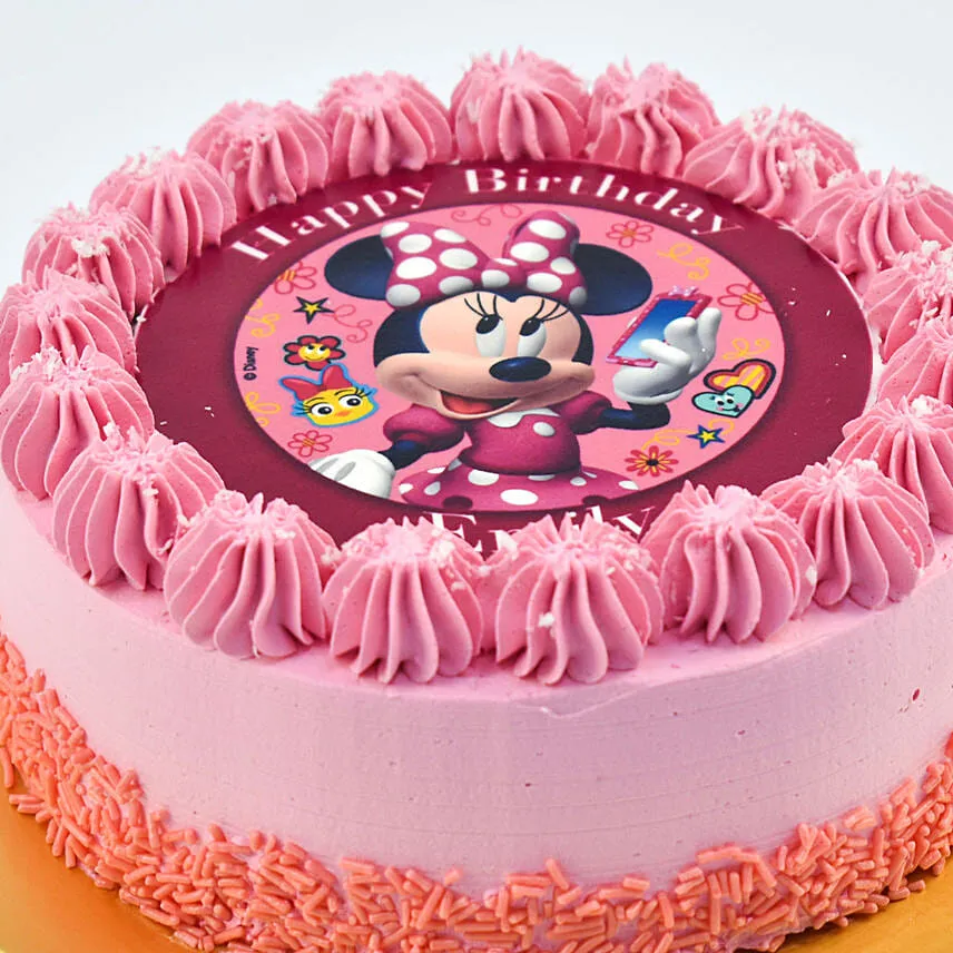 Cute Minni Mouse Birthday Marble Cake 8 Portion