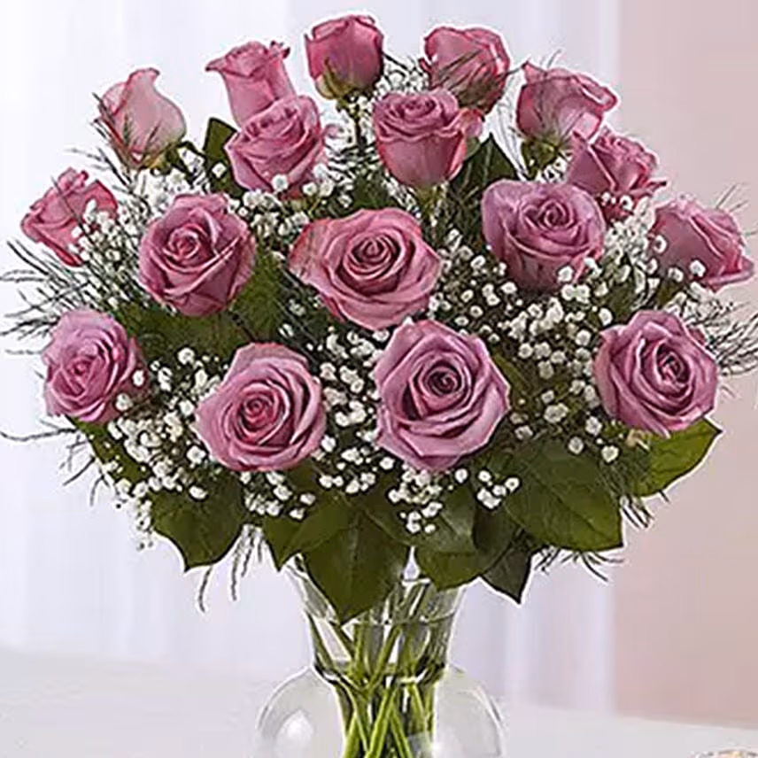 Bunch of 20 Light Purple Roses
