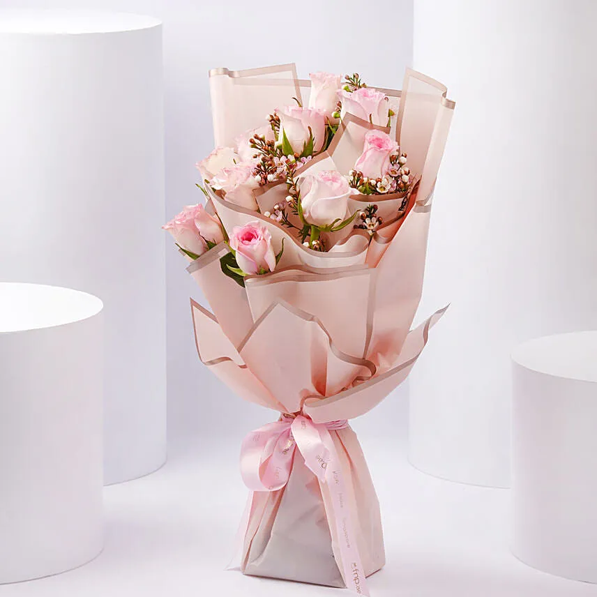 Elegant Blush Pink Rose Bouquet