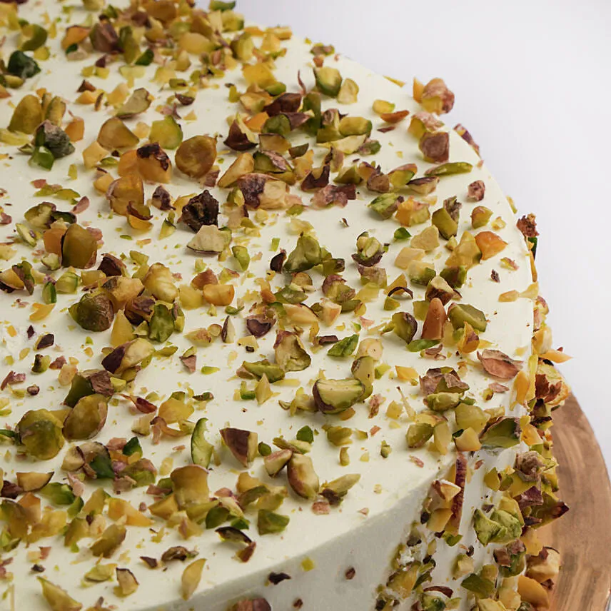 Pistachio Drizzled Vanilla Cake