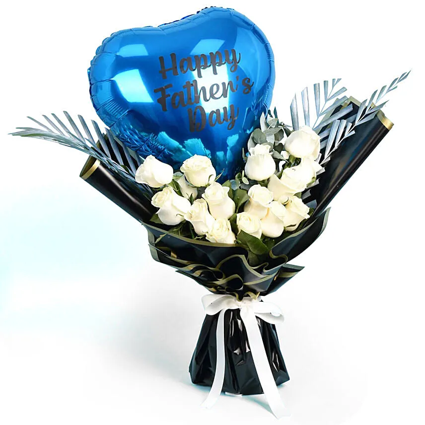 Happy Fathers Day Flower with Balloon