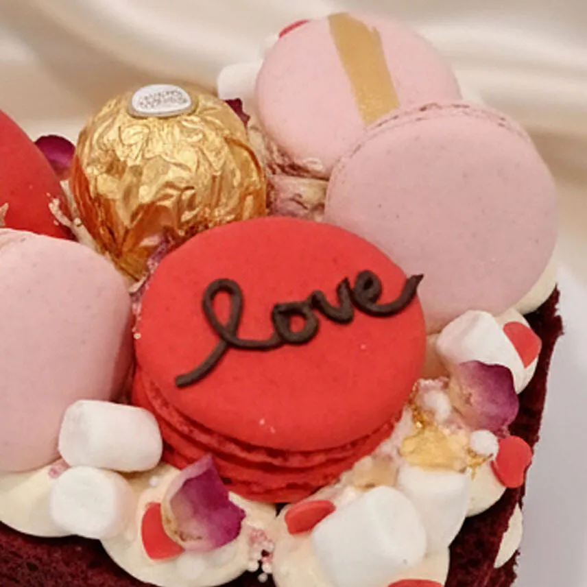 Valentine's Day Red Velvet Macarons Cake 650g