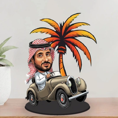 Arabic Custom Caricature in Car