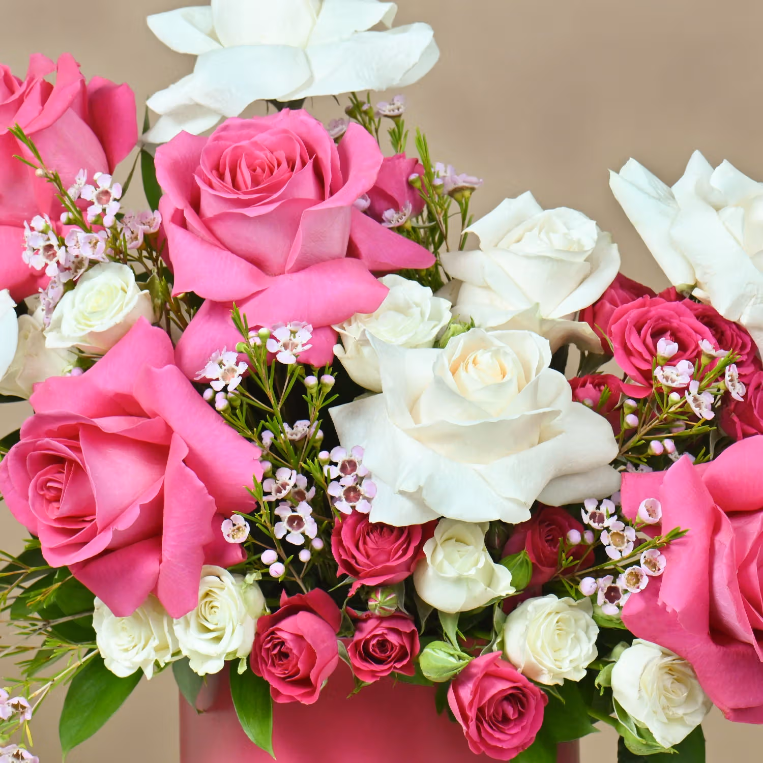 Elegant Romantic Gesture Flower Arrangement in Pink Box