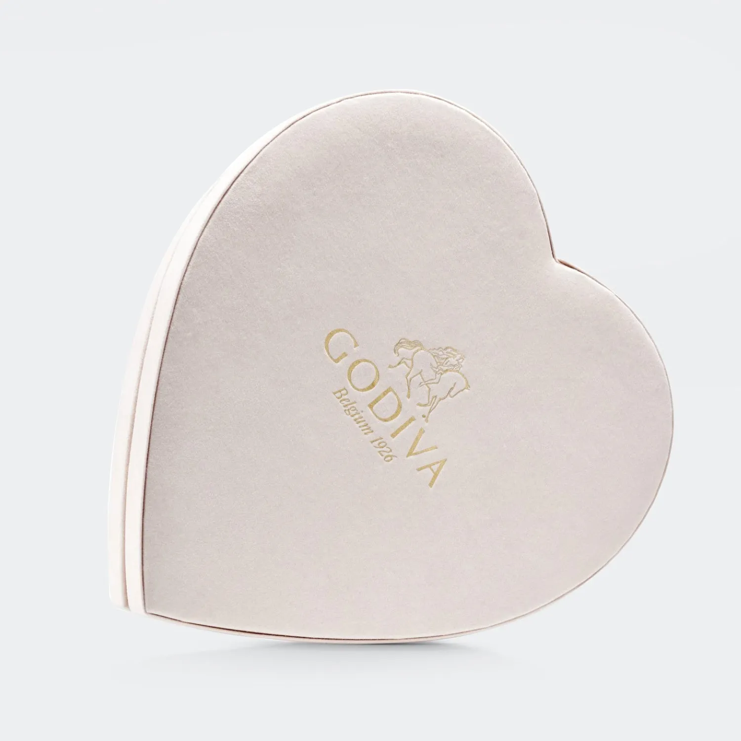 Elegant Godiva Beige Velvet Heart Gift Box with Luxurious Gerberas Bouquet