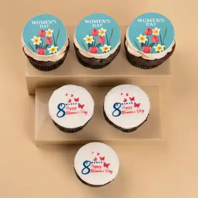 Grace in Bloom Women's Day Cupcakes - Box of 6 - Chocolate