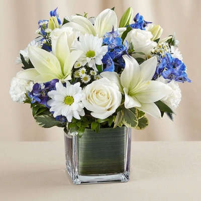 Blue and White Blooms Vase