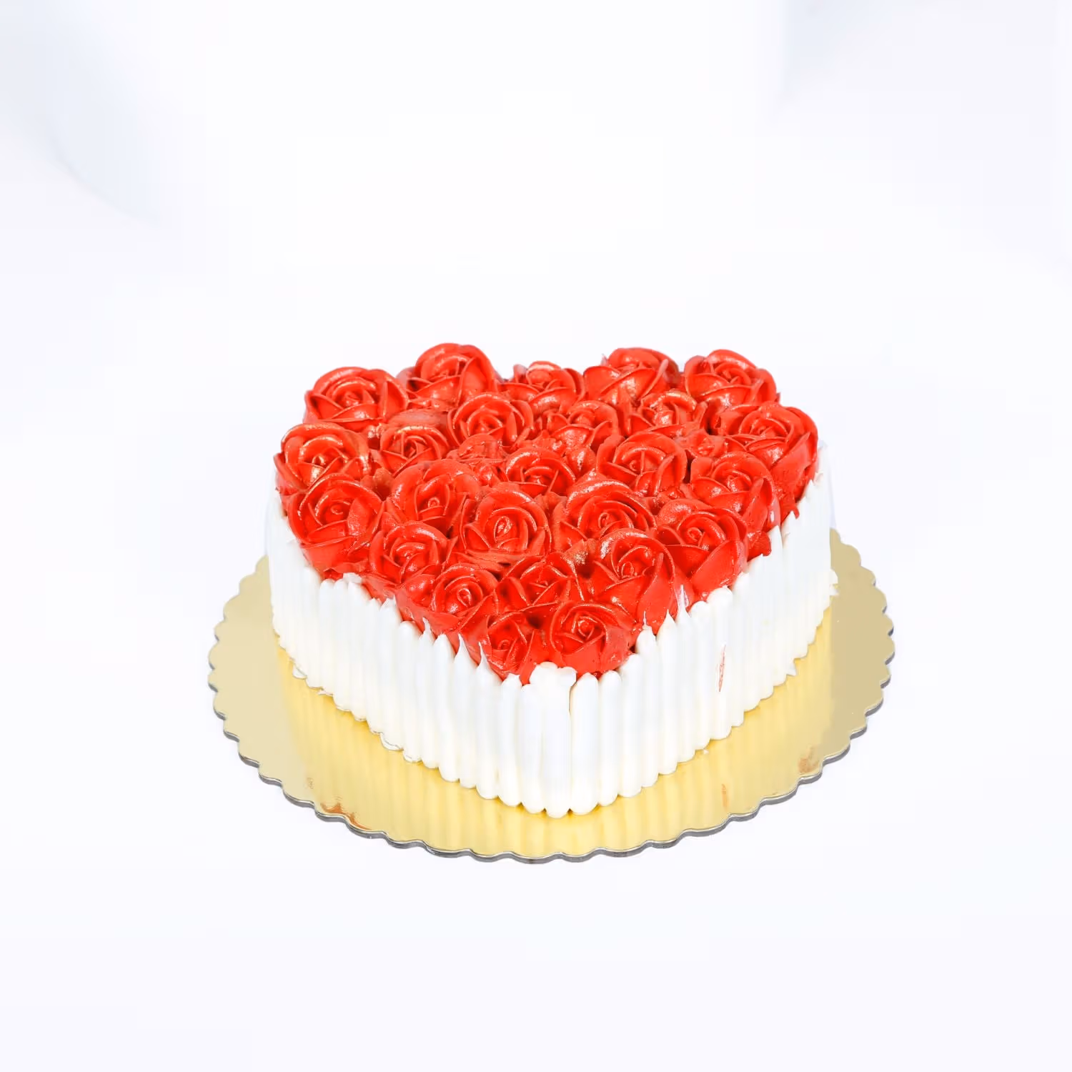 Delightful Heart-Shaped Chocolate Rose Cake - One Kg