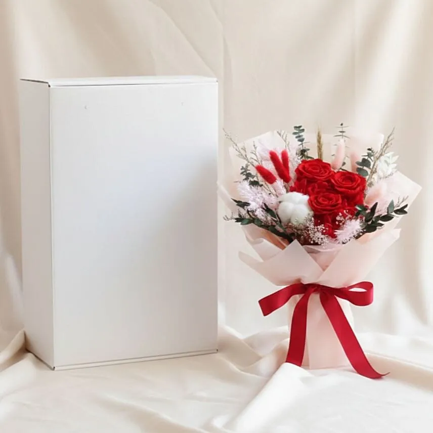 Forever in Blooms Red Rose 2 in 1 bouquet with built-in vase