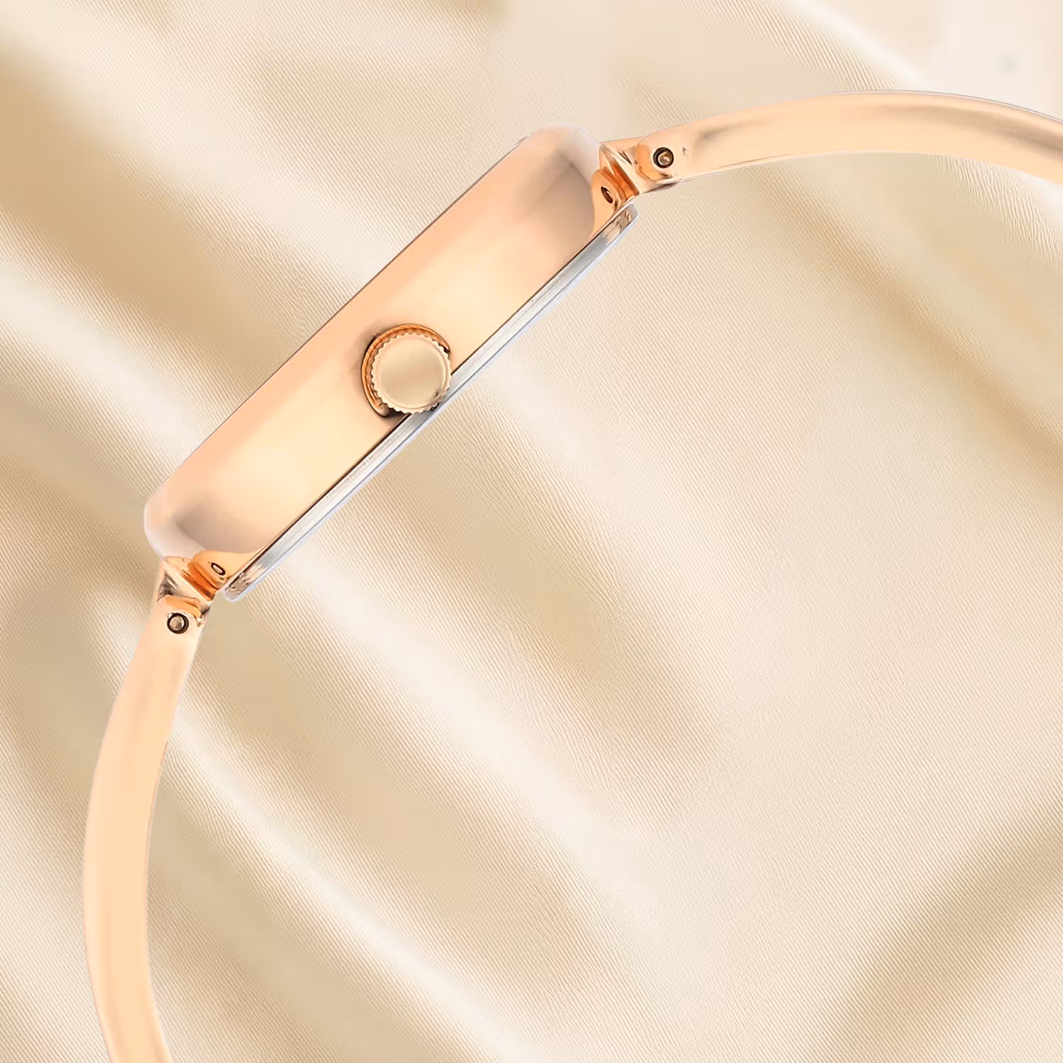 Titan Raga Viva Women's Analog Watch with Date, White Dial, Rose Gold Metal Strap