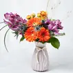 Blissful Mixed Flowers Purple Vase Arrangement