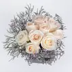 Elegant Arrangement: 9 White Roses in a Glass Vase