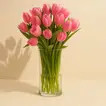 Elegant 20 Pink Tulip Bouquet in Glass Vase