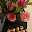 Pink Flower Stand with Chocolates