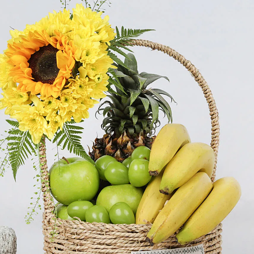 Wellness Basket Flowers and Fruits