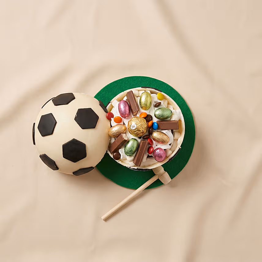 Football Chocolate Pinata Smash Cake