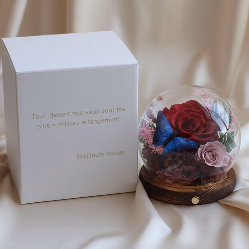 Preserved Flowers Dome For Valentine's