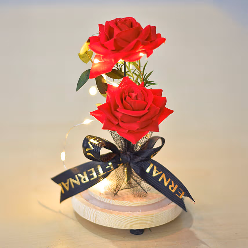 Led Red Forever Roses in Dome