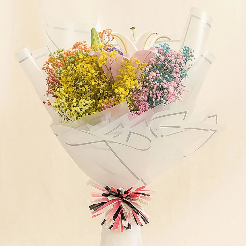 Colourful Snowfall Bouquet