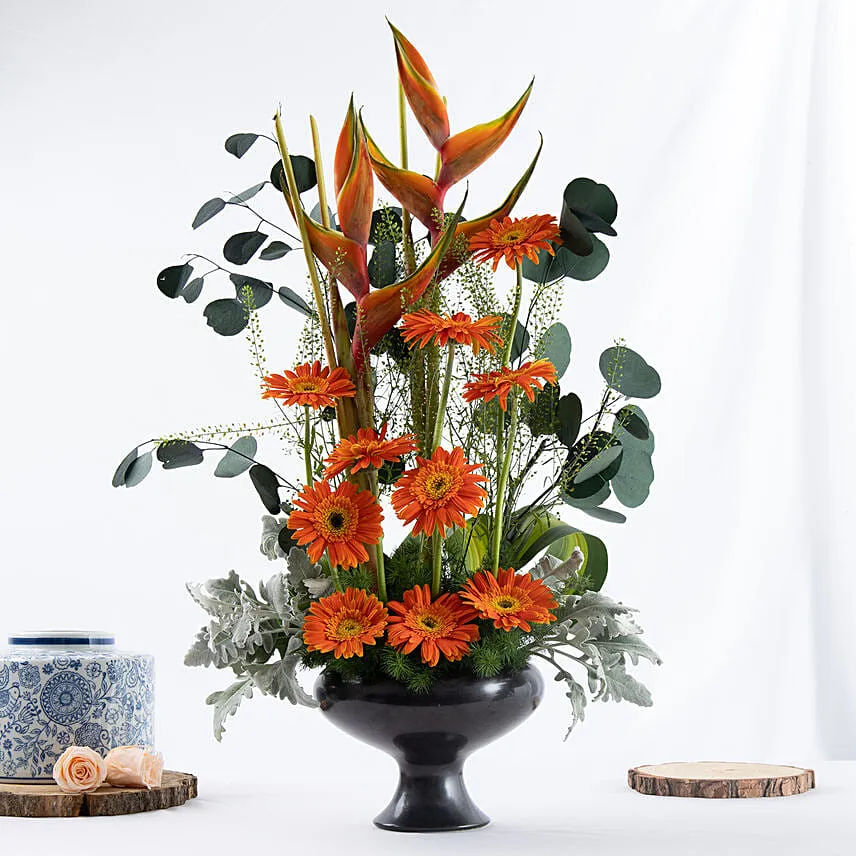 Gerberas and Heliconia Flower Arrangement