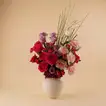 Elegant Rose & Carnation Bouquet in Premium Ceramic Vase - Arrangement