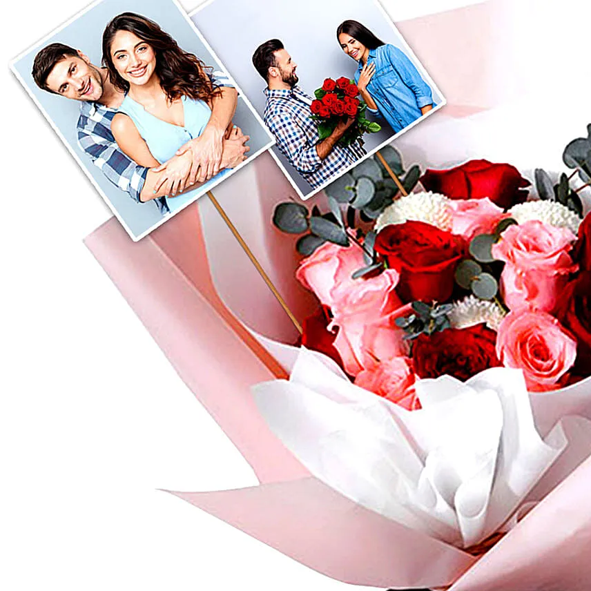 Personalised Bouquet Of 12 Roses