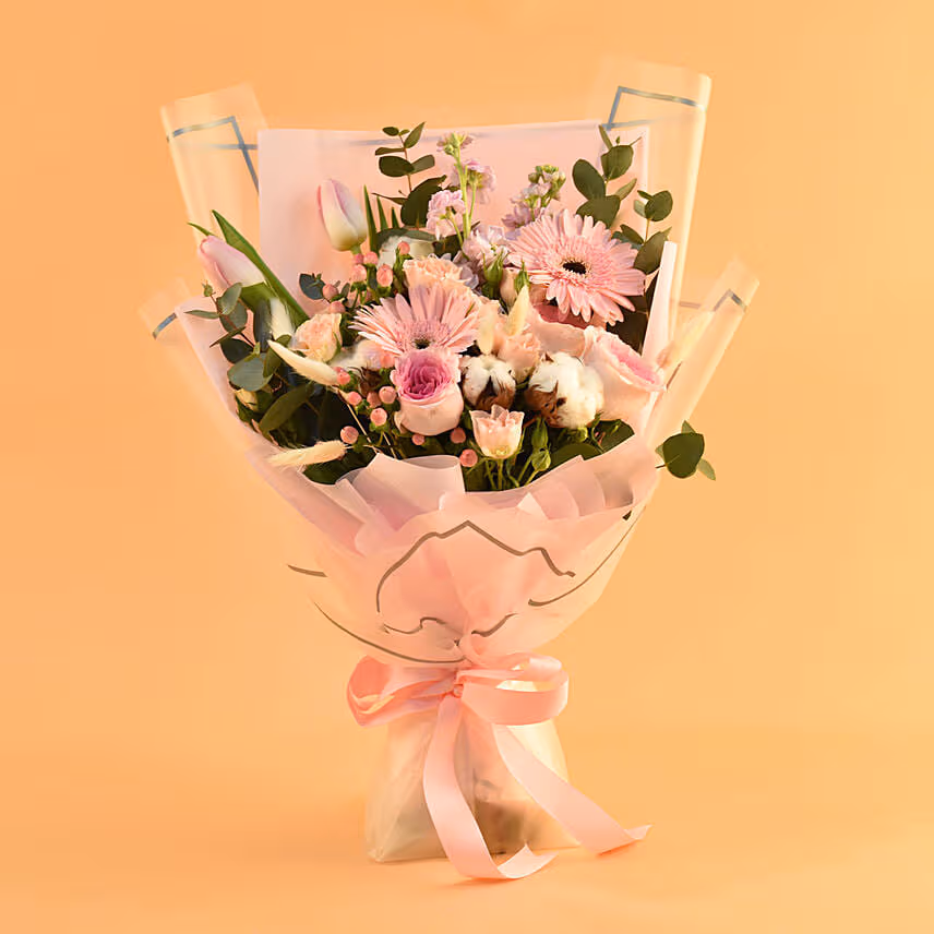 Majestic Blooms Bouquet with Chocolate Cake