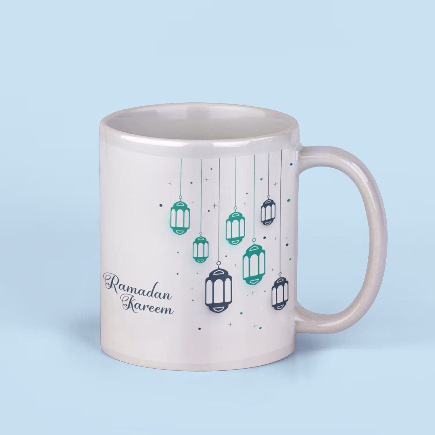 Ramadan Kareem Cushion & Mug Set – Elegant Lantern Design