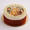 Customize Your Ghibli-Themed Red Velvet Birthday Cake with Personal Photo