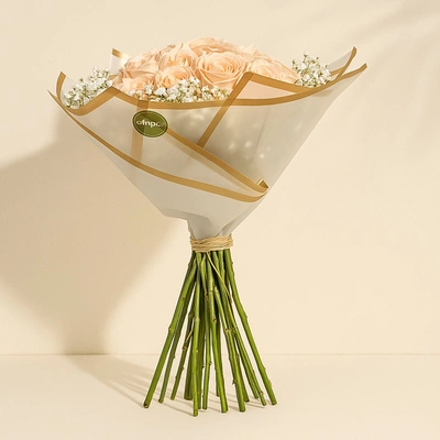 Elegant Eternal 20 Roses Bouquet - Peach Rose