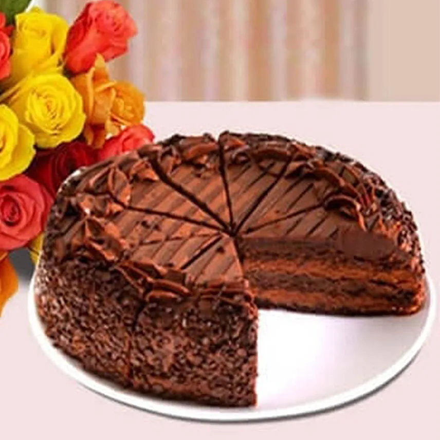 Chocolate Cake & Roses