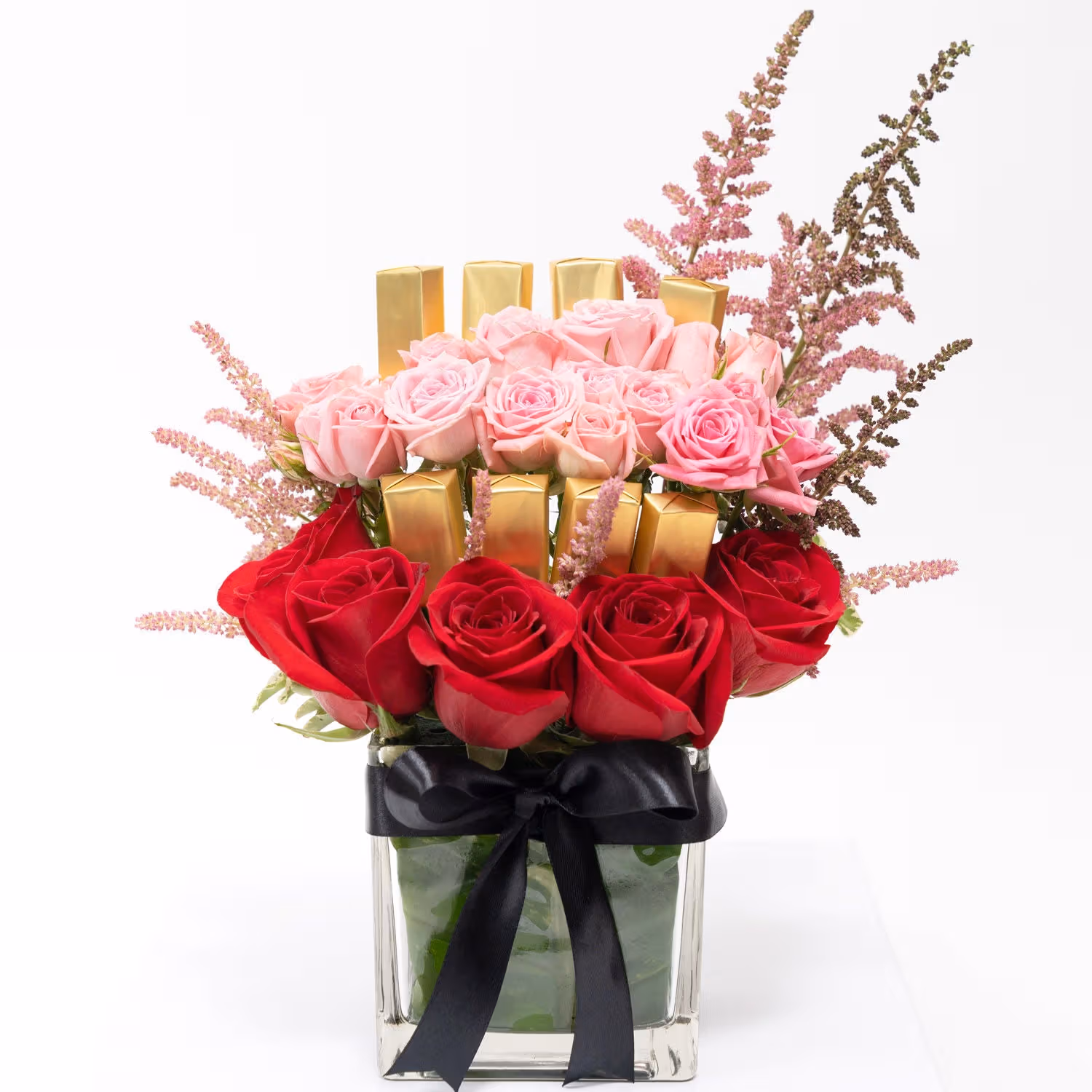 Rose Arrangement in Glass Vase